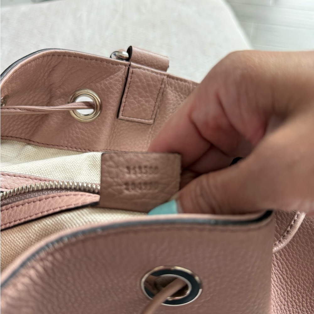 Gucci Pink Leather Drawstring Backpack - Picture 9 of 12